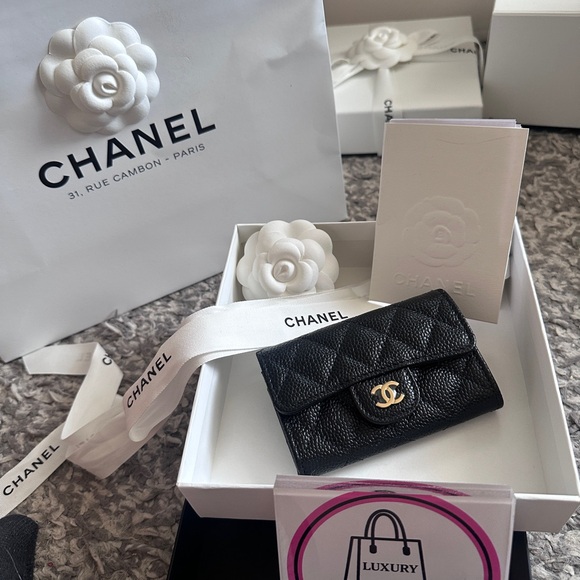CHANEL Handbags - CHANEL Classic Flap Card Holder – Black Caviar Leather | Gold Hardware